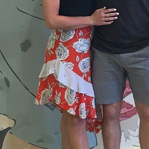 A symmetrical cotton skirt